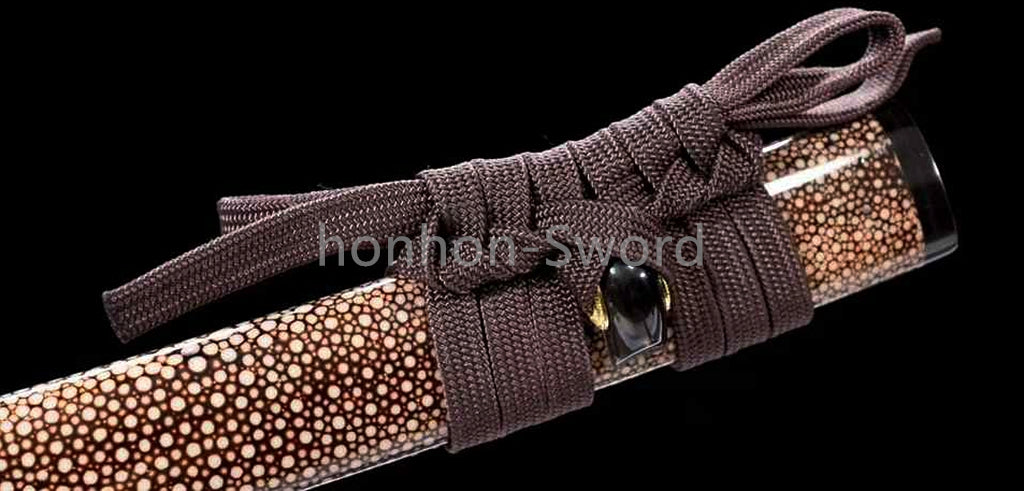 1095 Kohlenstoffstahl Katana Blaue Klinge Japanisches Samurai-Schwert Full Tang Schwarz