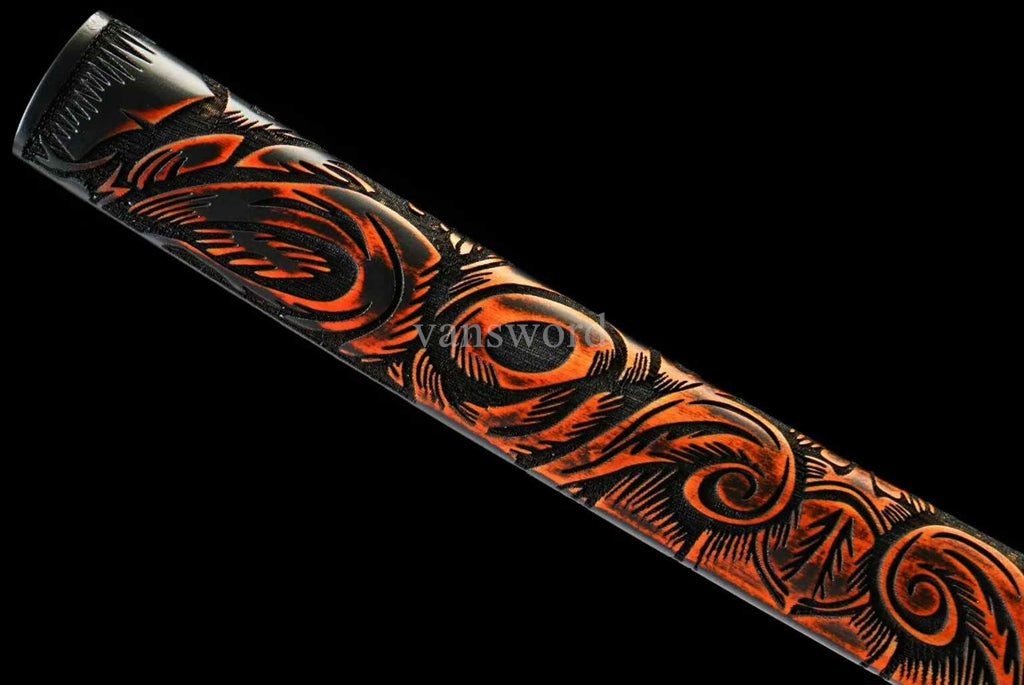 T10 Clay Tempered Japanese Katana Full Tang Sword Iron Tsuba Battle Ready Sharp