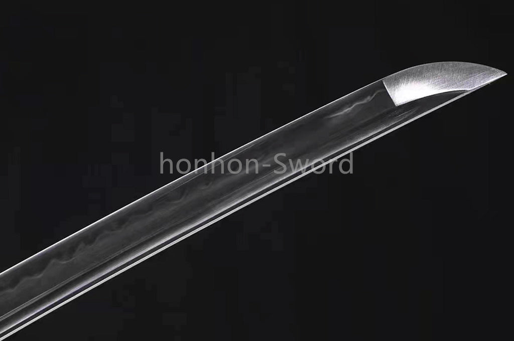 1095 Kohlenstoffstahl Katana Blaue Klinge Japanisches Samurai-Schwert Full Tang Schwarz