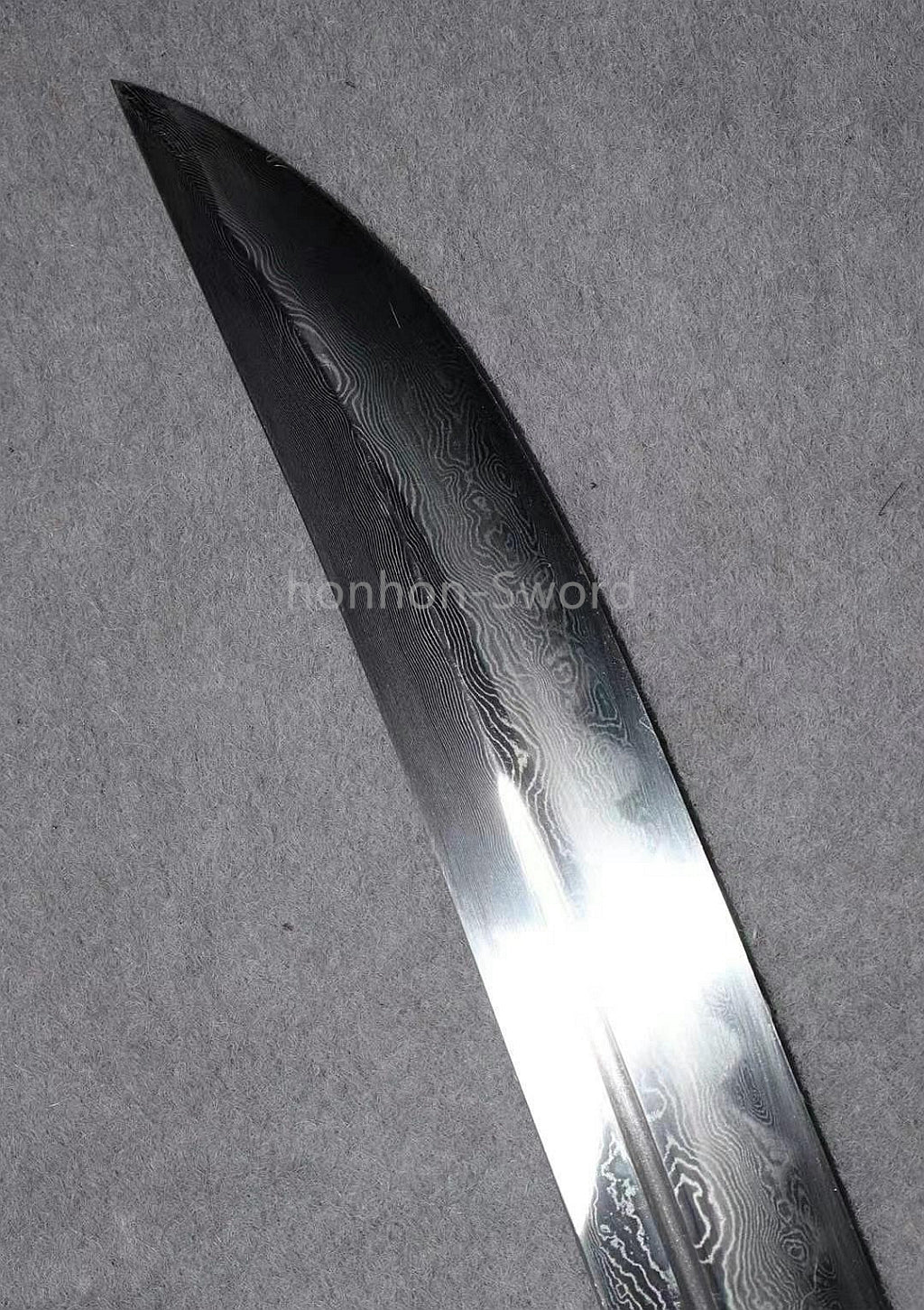 Damascus Folded Steel Clay Tempered Qing Dao 雁翎刀 Traditional Chinese Dao Sword Full Tang for Battle