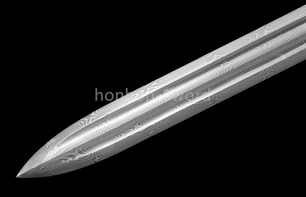 Épée de samouraï japonaise en acier plié noir, katana, lame tranchante faite à la main, noire