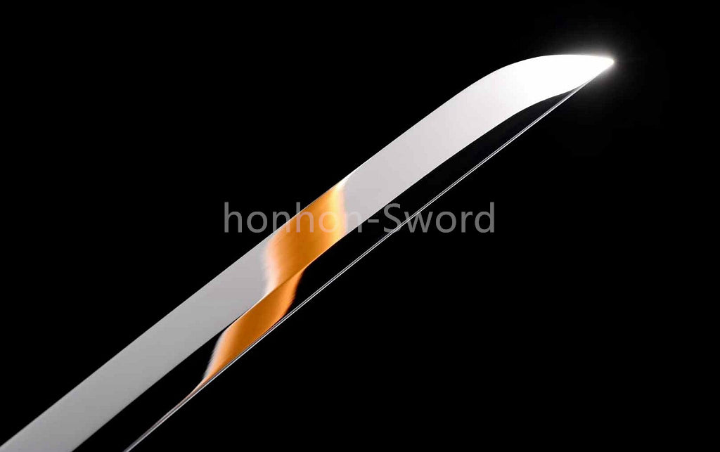 Épée Nagamaki en acier à ressort, véritable épée de samouraï japonaise, forgée à la main pour la bataille, noire, 9260