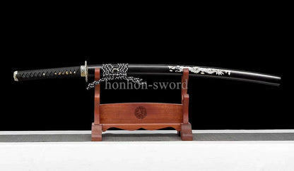 Japanese Katana L6 Steel Mirror Polished Samurai Sword Brass Tsuba for Battle.