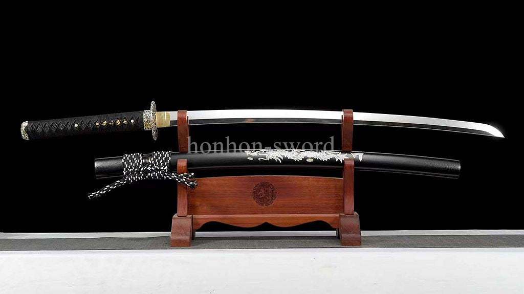 Japanese Katana L6 Steel Mirror Polished Samurai Sword Brass Tsuba for Battle.