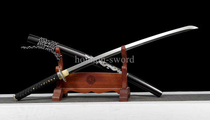 Japanese Katana L6 Steel Mirror Polished Samurai Sword Brass Tsuba for Battle.