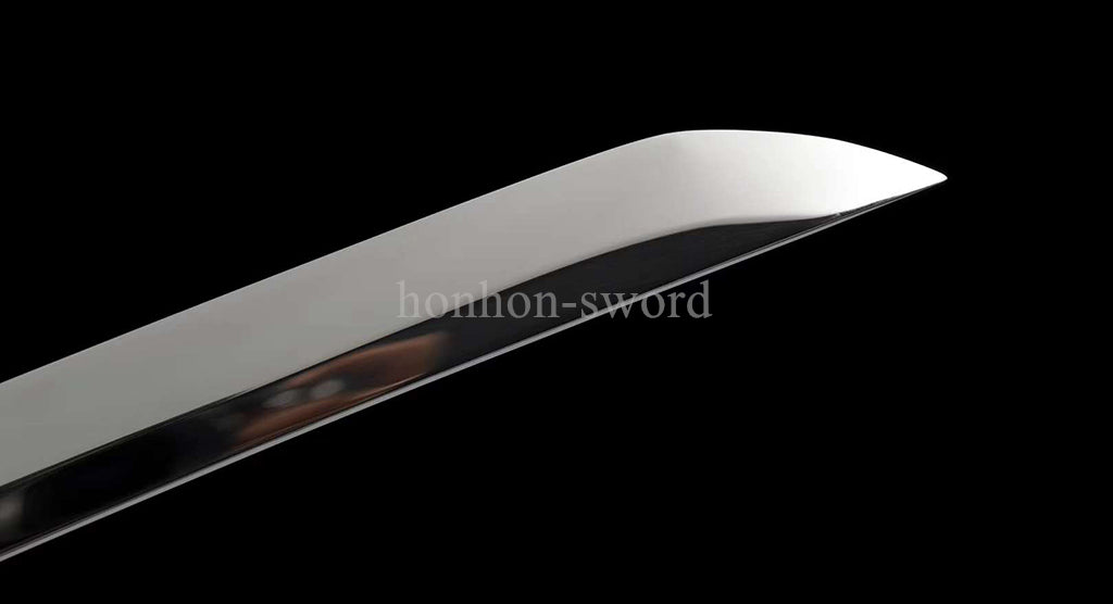 Japanese Katana L6 Steel Mirror Polished Samurai Sword Brass Tsuba for Battle.