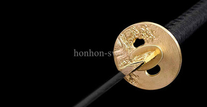 Katana à lame bleue en acier à haute teneur en carbone 1095, épée de samouraï japonais, épée complète noire 