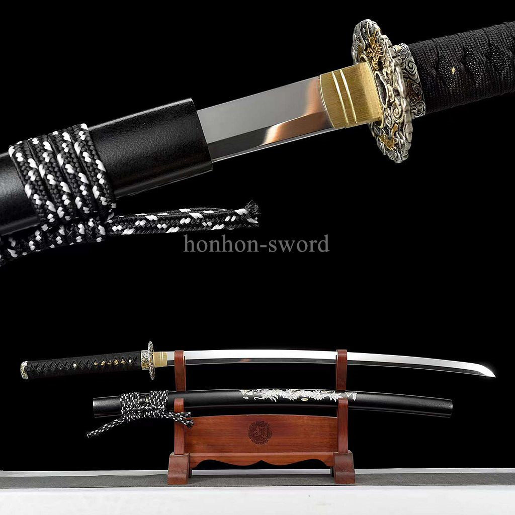 Japanese Katana L6 Steel Mirror Polished Samurai Sword Brass Tsuba for Battle.