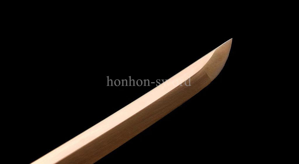 Katana en acier à haute teneur en manganèse, épée de samouraï japonais, prête pour la bataille, Saya blanche dorée 