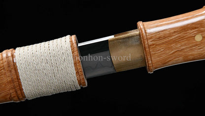 1095 Kohlenstoffstahl Katana Blaue Klinge Japanisches Samurai-Schwert Full Tang Schwarz 