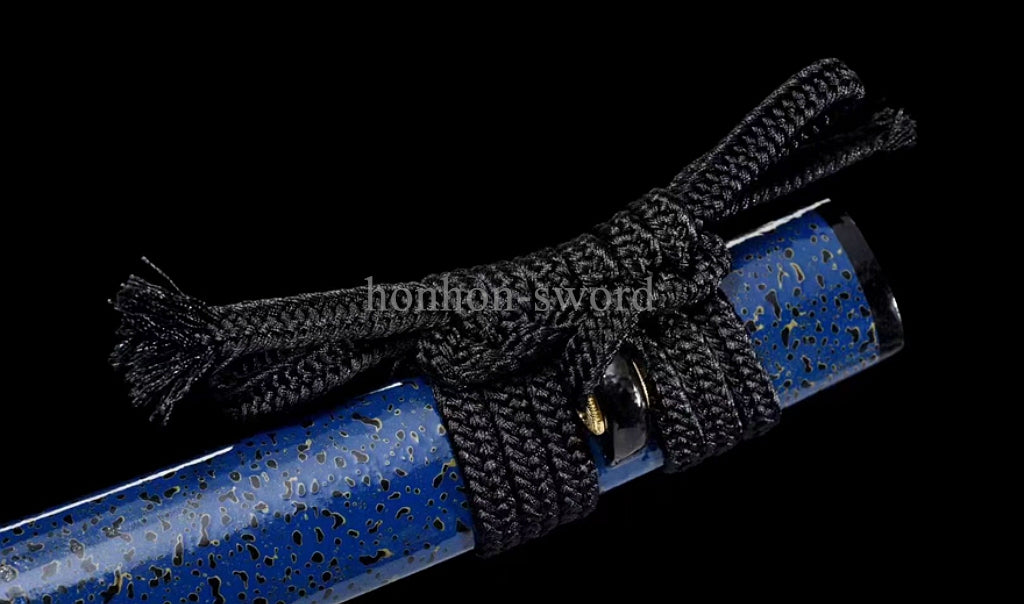 Katana à lame bleue en acier à haute teneur en carbone 1095, épée de samouraï japonais, épée complète noire 