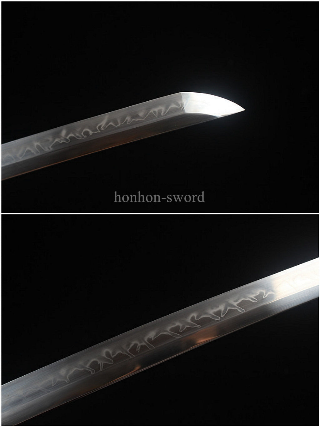 1095 Kohlenstoffstahl Katana Blaue Klinge Japanisches Samurai-Schwert Full Tang Schwarz 