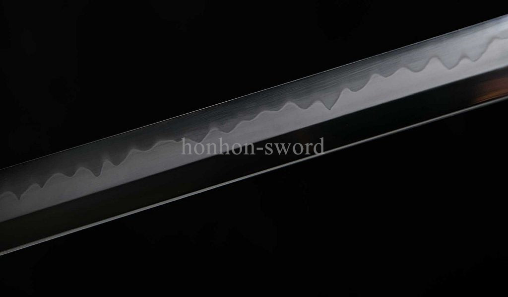 1095 Kohlenstoffstahl Katana Blaue Klinge Japanisches Samurai-Schwert Full Tang Schwarz 