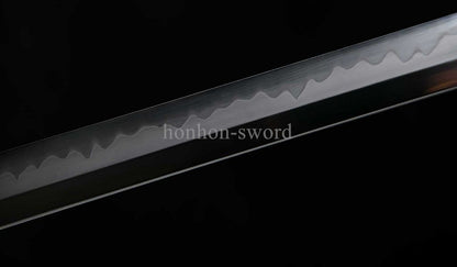 1095 Kohlenstoffstahl Katana Blaue Klinge Japanisches Samurai-Schwert Full Tang Schwarz 