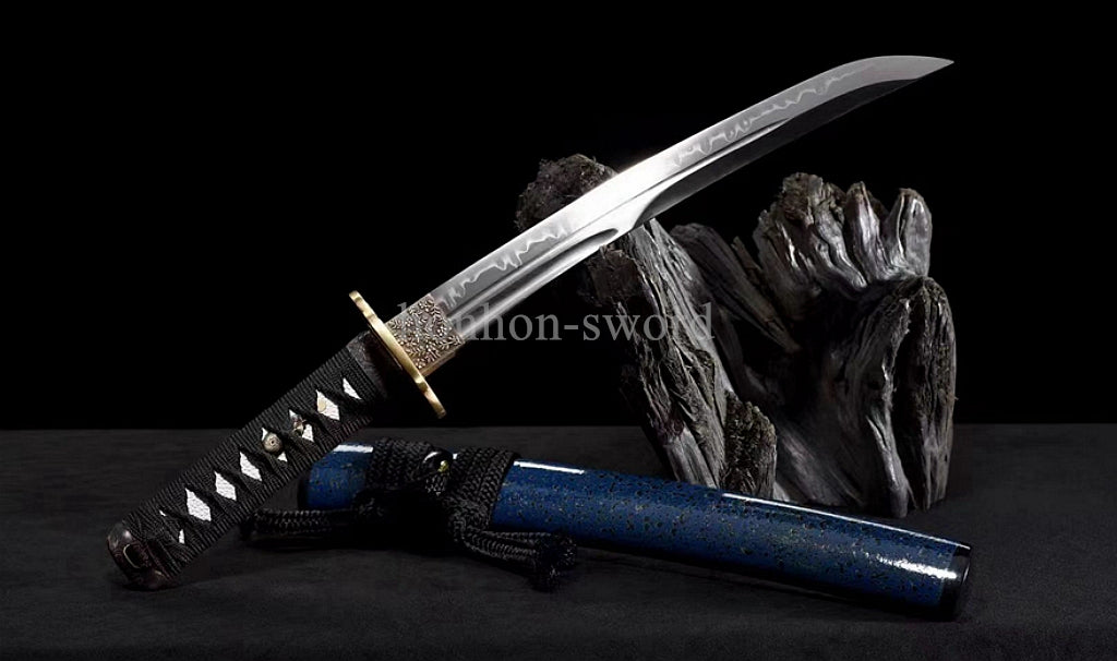 Katana à lame bleue en acier à haute teneur en carbone 1095, épée de samouraï japonais, épée complète noire 