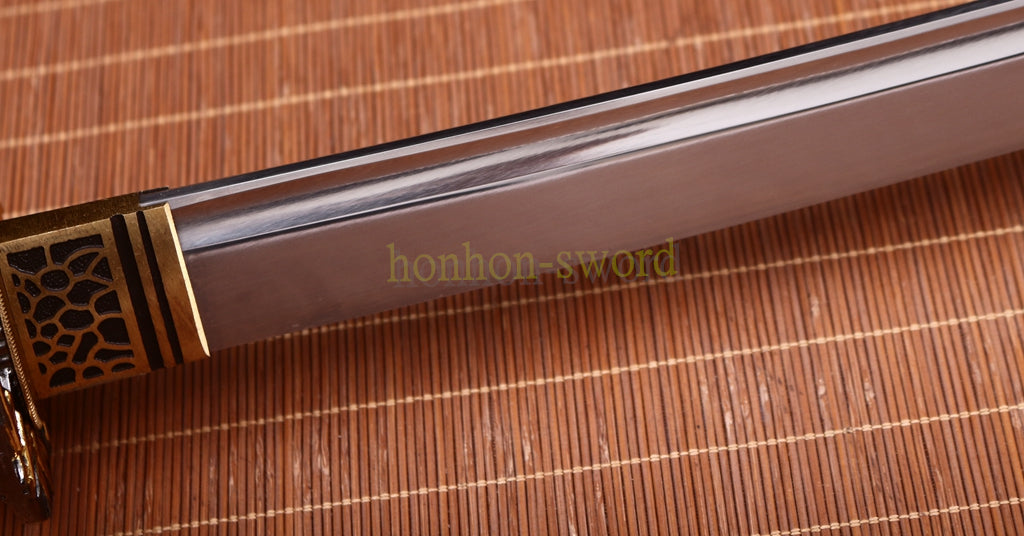 Functional 9260 Spring Steel Katana Japanese Samurai Sword Sharp for Battle Red