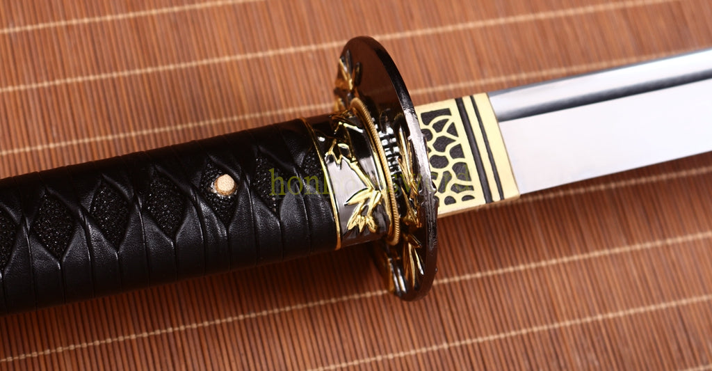 Functional 9260 Spring Steel Katana Japanese Samurai Sword Sharp for Battle Red