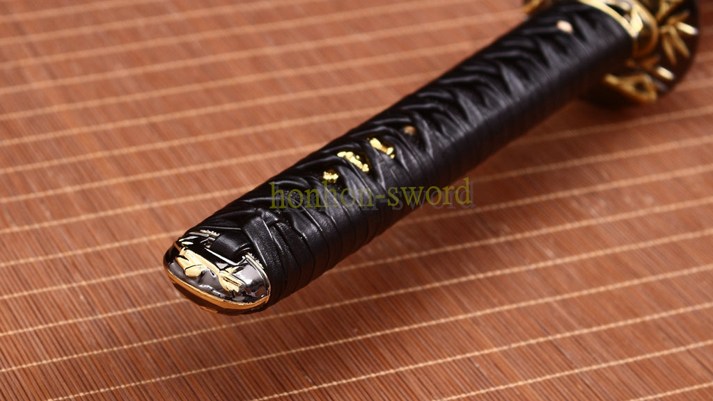 Functional 9260 Spring Steel Katana Japanese Samurai Sword Sharp for Battle Red