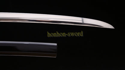 1095 Kohlenstoffstahl Katana Blaue Klinge Japanisches Samurai-Schwert Full Tang Schwarz 