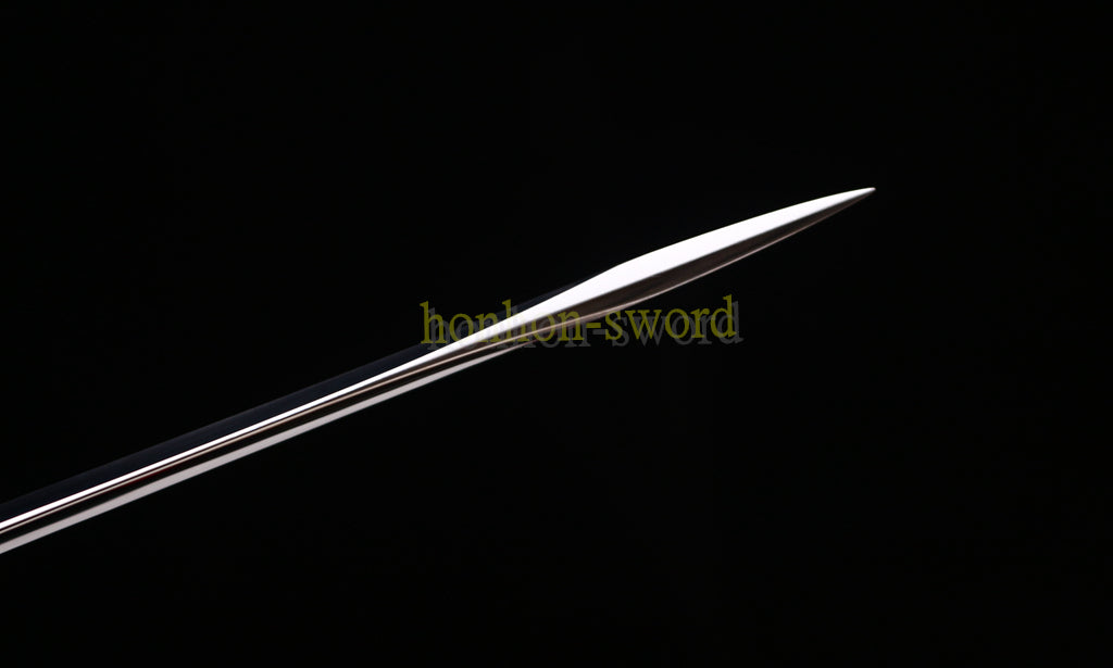 1095 Kohlenstoffstahl Katana Blaue Klinge Japanisches Samurai-Schwert Full Tang Schwarz 
