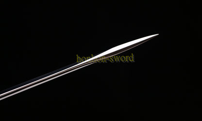 1095 Kohlenstoffstahl Katana Blaue Klinge Japanisches Samurai-Schwert Full Tang Schwarz 