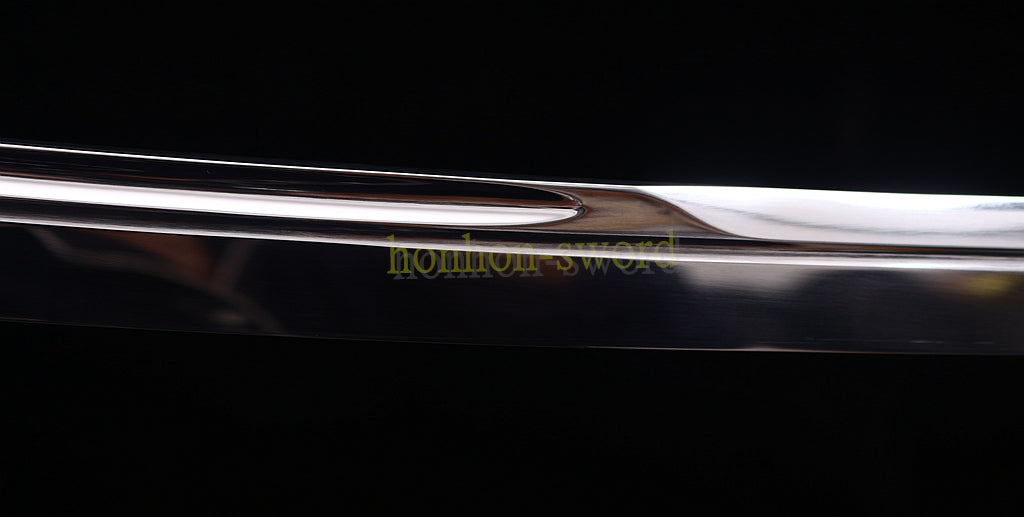 1095 Kohlenstoffstahl Katana Blaue Klinge Japanisches Samurai-Schwert Full Tang Schwarz 