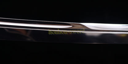 1095 Kohlenstoffstahl Katana Blaue Klinge Japanisches Samurai-Schwert Full Tang Schwarz 