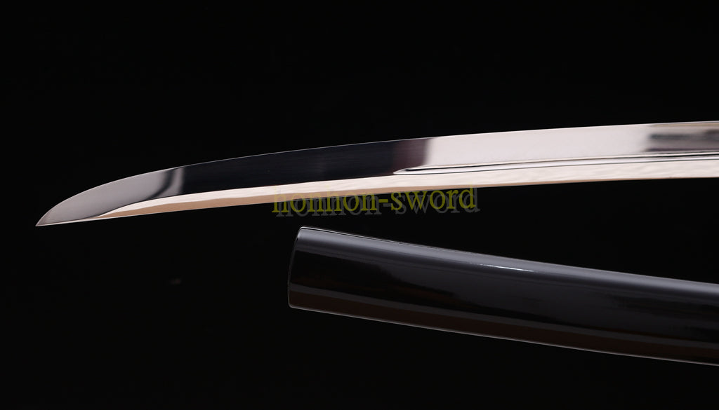 1095 Kohlenstoffstahl Katana Blaue Klinge Japanisches Samurai-Schwert Full Tang Schwarz 