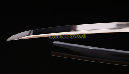 1095 Kohlenstoffstahl Katana Blaue Klinge Japanisches Samurai-Schwert Full Tang Schwarz 