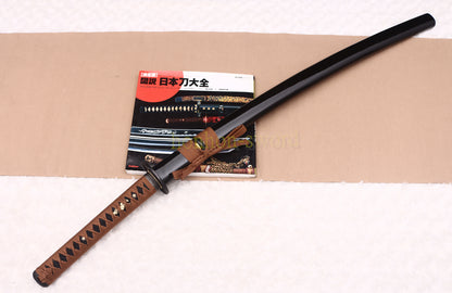 1095 Kohlenstoffstahl Katana Blaue Klinge Japanisches Samurai-Schwert Full Tang Schwarz 