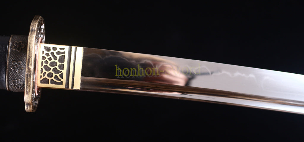 Katana à lame bleue en acier à haute teneur en carbone 1095, épée de samouraï japonais, épée complète noire 