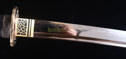 Katana à lame bleue en acier à haute teneur en carbone 1095, épée de samouraï japonais, épée complète noire 