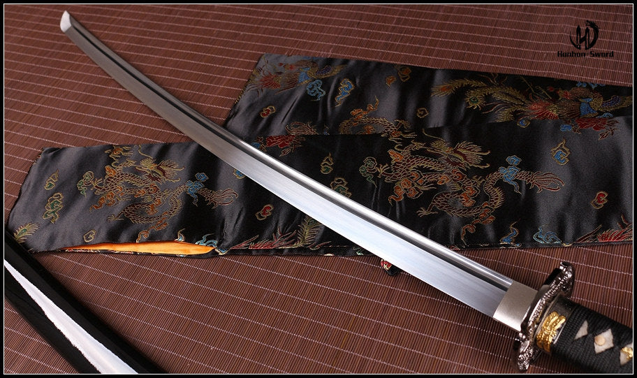 Aluminium Katana Japanisches Samurai Iaito Schwert Katana Full Tang Handgemachte ungeschärfte Klinge Schwarz 