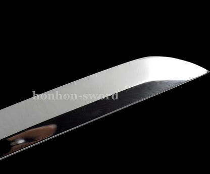 9260 Spring Steel Katana Mirror Polished Japanese Samurai Sword Red Samegawa Saya