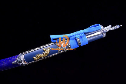 9260 Spring Steel Anime Katana Japanese Samurai Sword with Kozuka Full Tang Blue