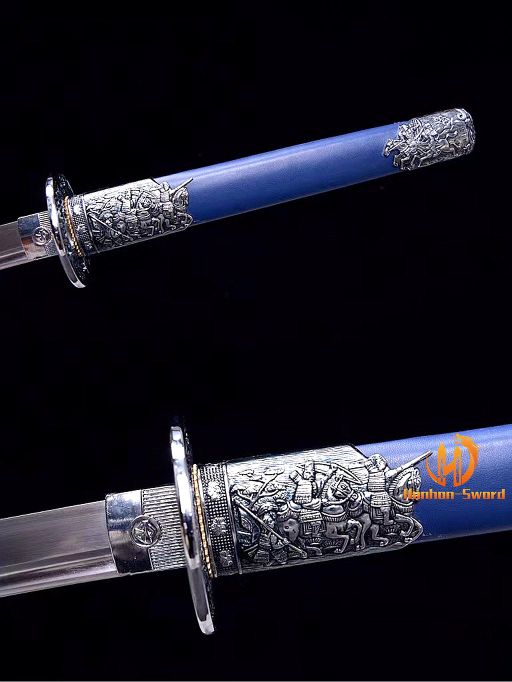 9260 Spring Steel Anime Katana Japanese Samurai Sword with Kozuka Full Tang Blue