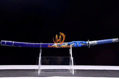 9260 Spring Steel Anime Katana Japanese Samurai Sword with Kozuka Full Tang Blue
