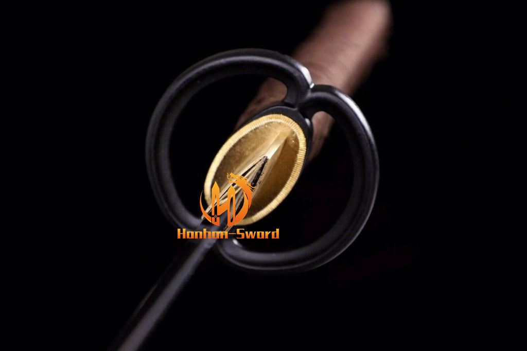 9260 Spring Steel Katana Japanese Samurai Practice Sword Full Tang Sword Brown