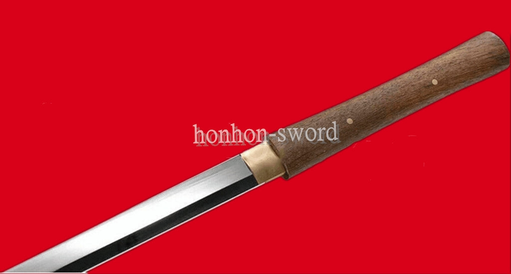 9260 Federstahl KAMASU-Kissaki Shirasaya Katana Japanisches Samuraischwert Braun 