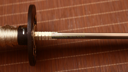 9260 Spring Steel Katana Gold Blade Japanese Samurai Practice Sword Full Tang Sword