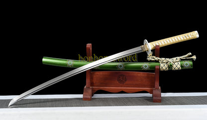 9260 Federstahl Iaito Katana Japanisches Übungsschwert Ungeschärfte, stumpfe Klinge, Full Tang 