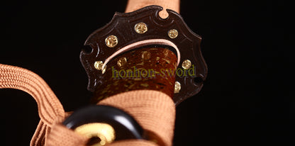 9260 Spring Steel Katana KOGARASUMARU Japanese Samurai Sword Full Tang Sword Gold