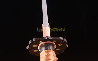 9260 Spring Steel Katana KOGARASUMARU Japanese Samurai Sword Full Tang Sword Gold