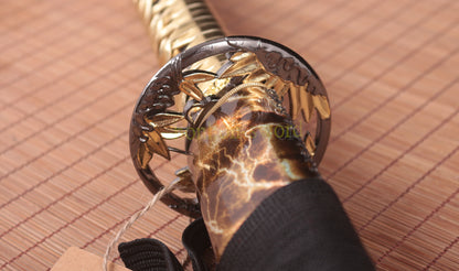 9260 Spring Steel Budget Katana Japanese Samurai Practice Sword Full Tang Sword Gold