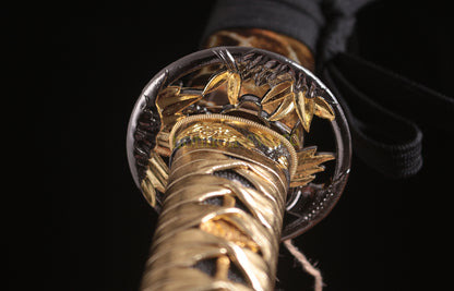 9260 Spring Steel Budget Katana Japanese Samurai Practice Sword Full Tang Sword Gold