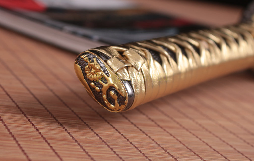 9260 Spring Steel Budget Katana Japanese Samurai Practice Sword Full Tang Sword Gold