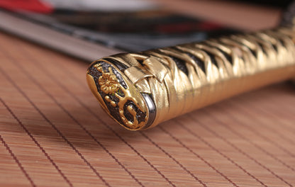 9260 Spring Steel Budget Katana Japanese Samurai Practice Sword Full Tang Sword Gold