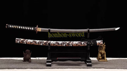 Ungeschärftes 9260 Federstahl Iaido Katana Japanisches Samurai-Schwert Full Tang für das Training Schwarz 