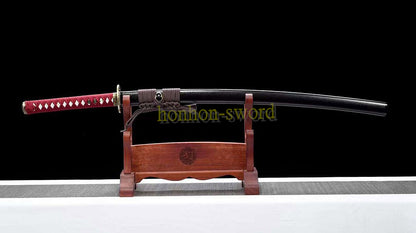 Handmade Aluminum Katana Japanese Iaito Sword Full Tang Unsharpened Blade Black