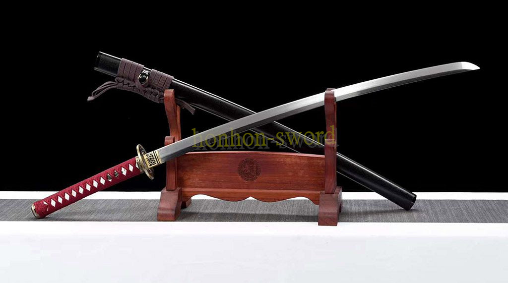 Handmade Aluminum Katana Japanese Iaito Sword Full Tang Unsharpened Blade Black
